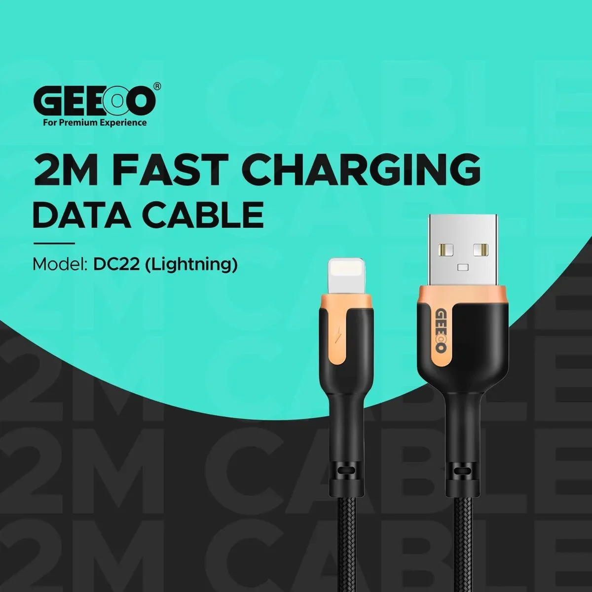 GEEOO DC-22 Fast Charging Lightning Data Cable