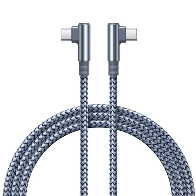 REMAX RC-C002 Type-C To Type-C 65W Braided Data Cable with 90 Degree Elbow 1m