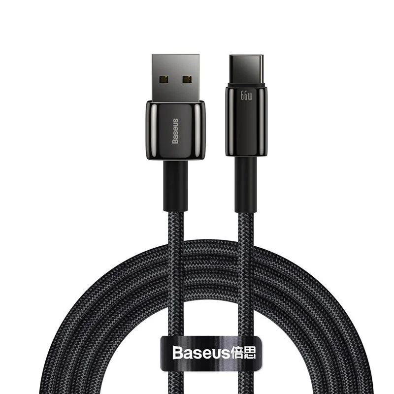 Baseus Zinc Alloy USB to Type-C Tungsten Gold Fasting Charging Data Cable (CATWJ-B01) -1M