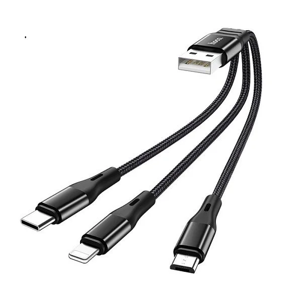 Hoco X47 Harbor 3-in-1 charging cable (iP, Micro, Type C)