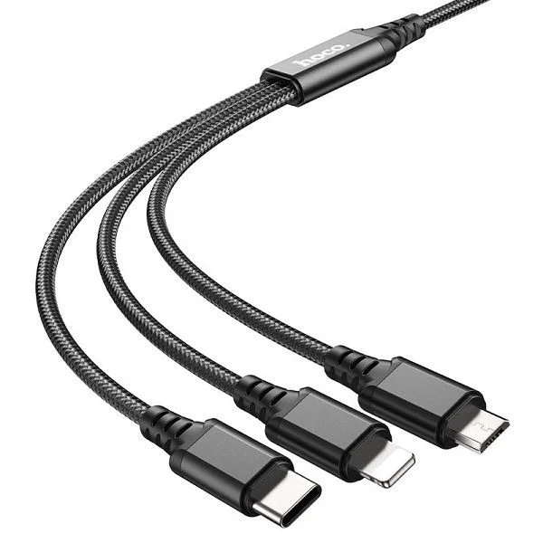Hoco X76 Super, 3-in-1 charging cable, for Lightning / Micro-USB / Type-C