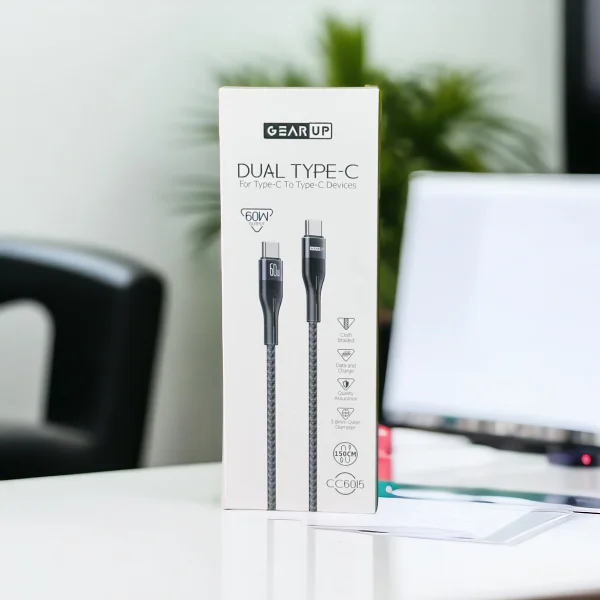 GearUP 60W Fast Charging Cable Type-C to Type-C (CC6015) -1.5M