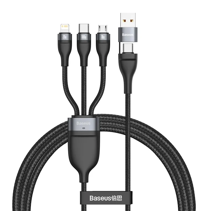 Baseus Two-For-Three Fast Charging Flash Series 100W Data Cable