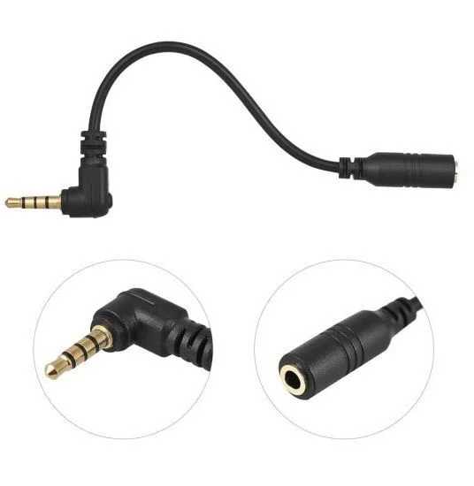 TRS to TRRS Microphone Adapter- DSLR to Smartphone Converter 
