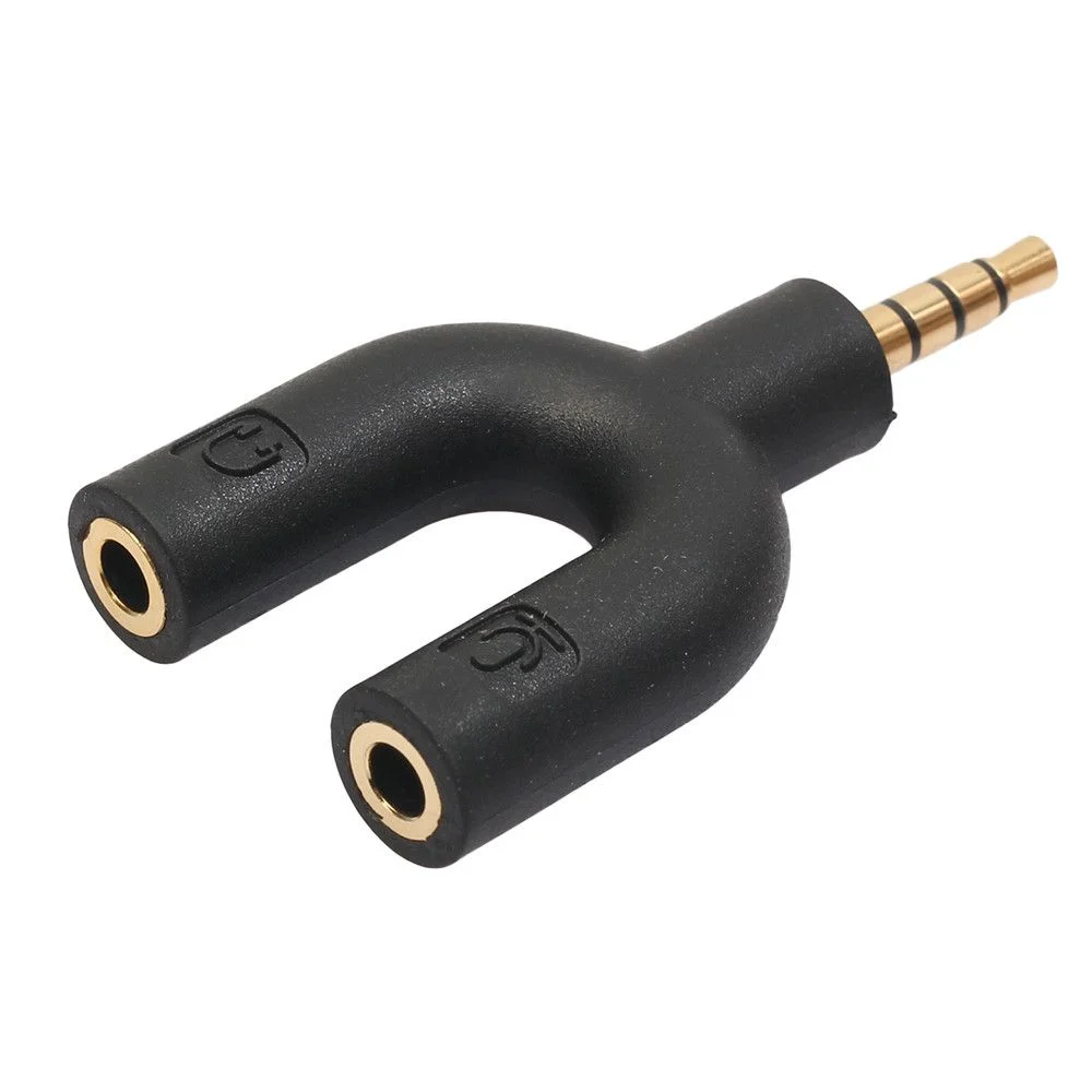 U-Shape Smartphone 3.5mm Audio Splitter for Headphone and Microphone