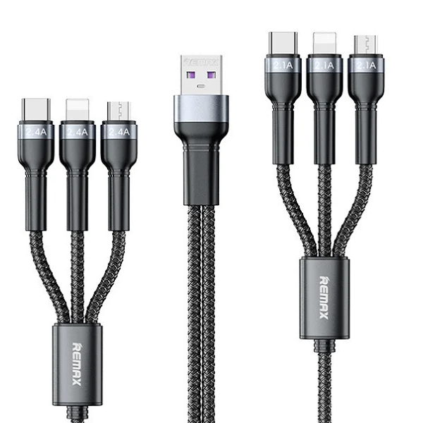 Remax RC-124 6 in 1 Fast Charging 2.4A USB Data Cable 1M