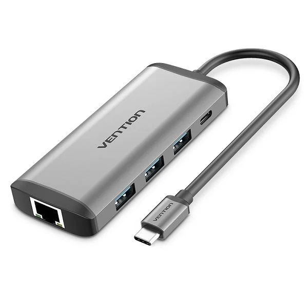 Vention Type-C to HDMI/USB3.0 * 3/RJ45/PD Converter