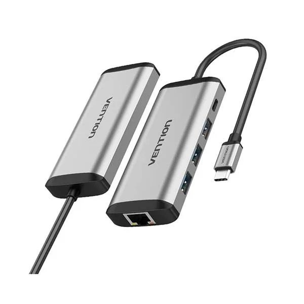 Vention Type-C to USB 3.0*3/Gigabit Ethernet/PD Hub 0.15M (TGDHB)