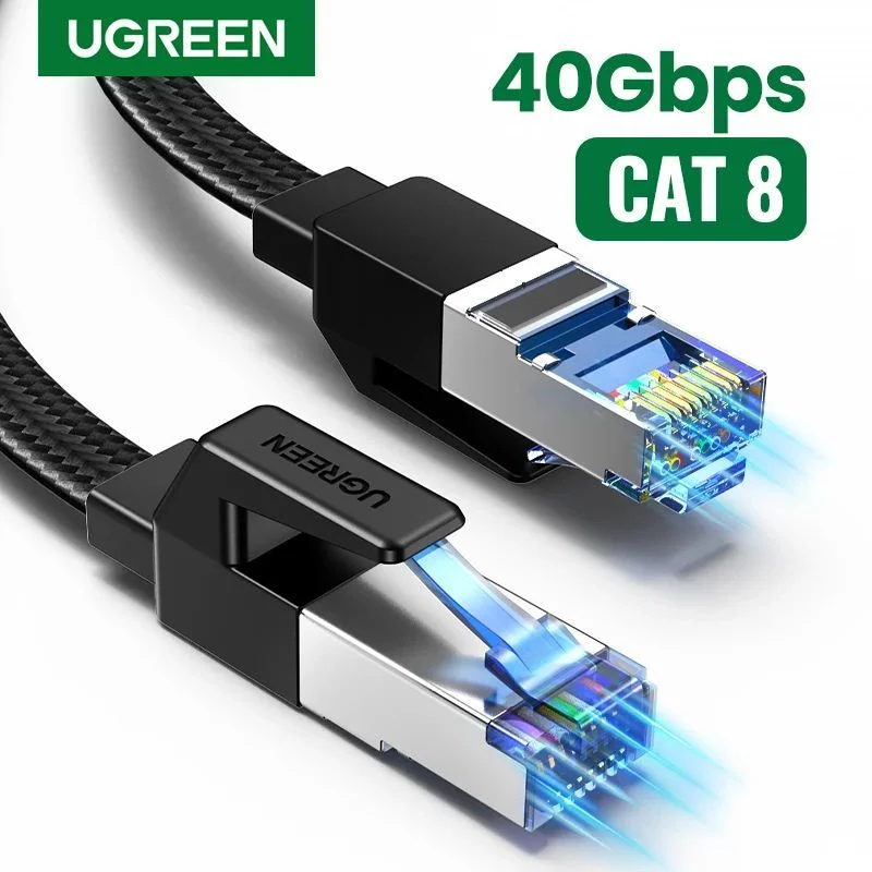 UGREEN NW153 CAT8-RJ45 Ethernet Cable (CAT8, 40Gbps, 2000MHz, Nylon Braided Cable)