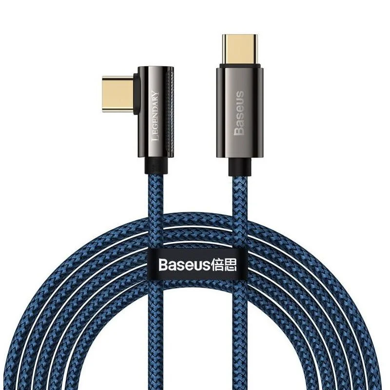 BASEUS CACS000709 Legend Series 100W Type-C to Type-C Elbow Fast Charging Data Cable (2M/ 6.6 Feet)