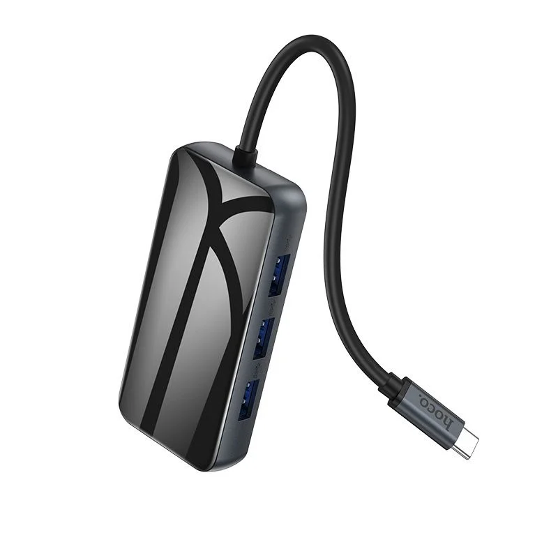 HOCO HB16 Type-C USB Hub With USB3.0 x3 HDMI PD RJ45 Adapter