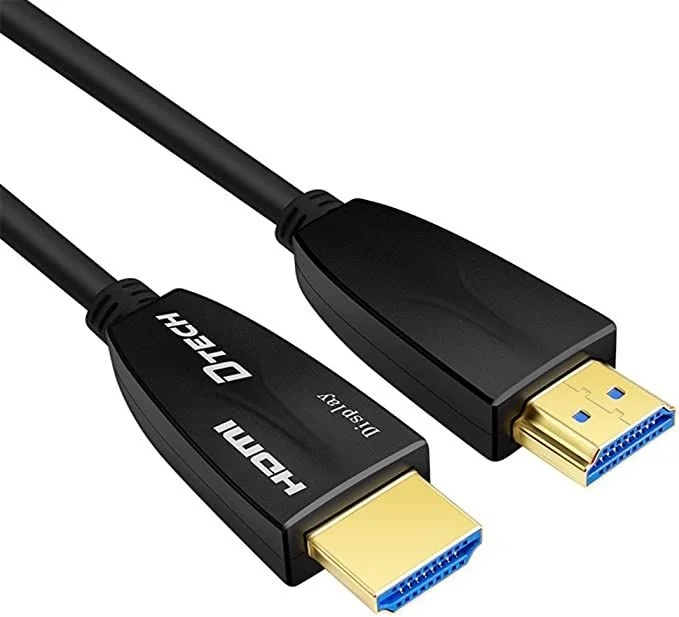 DTECH DT-HF2030 Copper &amp; Fiber Optic HDMI Cable (1.5/3/5/10/15/20/30/40/50 Meter) V2.0 Black
