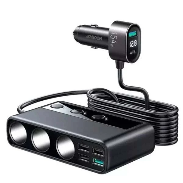 Joyroom JR-CL06 154W Car Charger Adapter with 3 Sockets &amp; 6 Ports