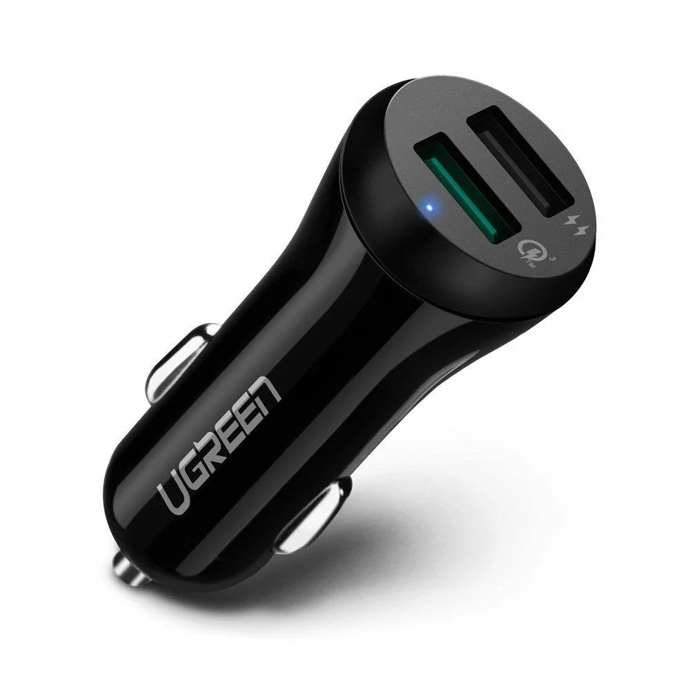 UGREEN 2-Port 30W QC 3.0 USB Car Charger