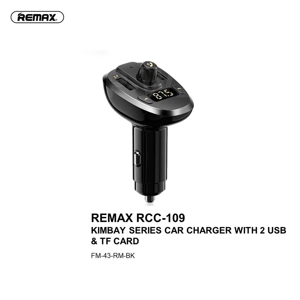Remax RCC-109 Kimbay Series Car Charger with 2 USB &amp; TF Card