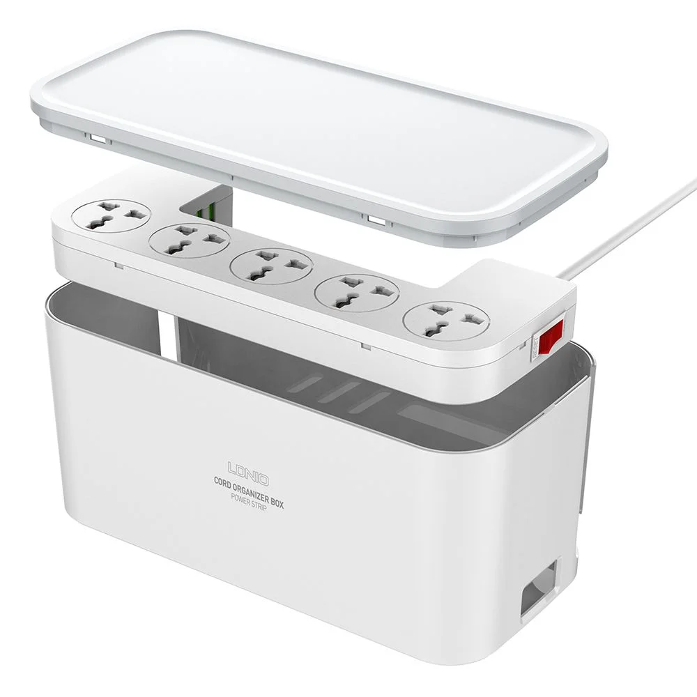 LDNIO SC5309 5xAC 3xUSB 2500W Power strip with Organizer - white