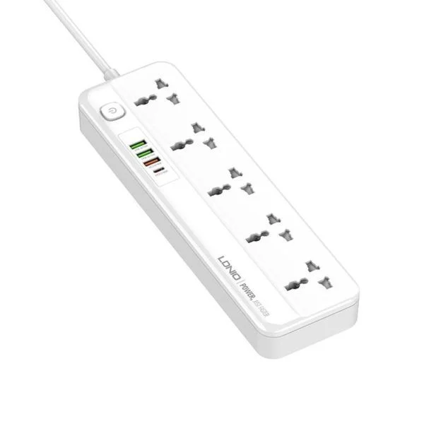 LDNIO SC5415 Power Strips 5 Way Outlet with USB Ports Universal Extension Power Socket