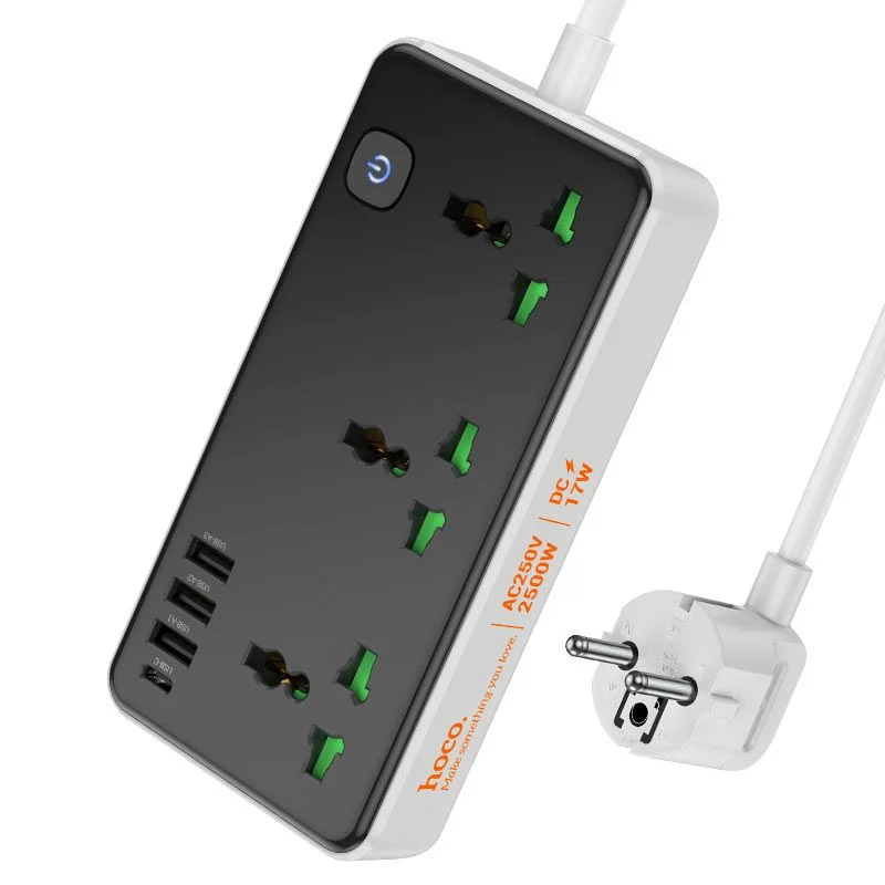 Hoco Power strip AC7A Storm 3 sockets EU Plug