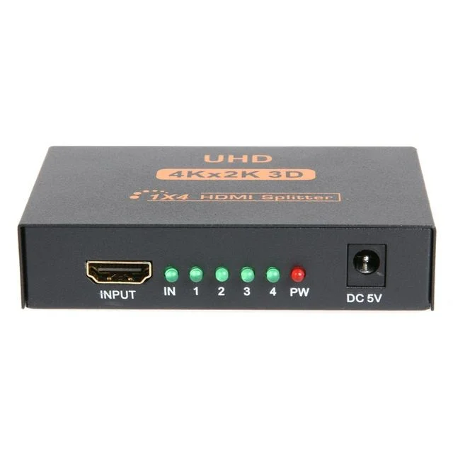 ALLOYSEED 1 to 4 EU/UK Plug HDMI Video Splitter Metal Cased