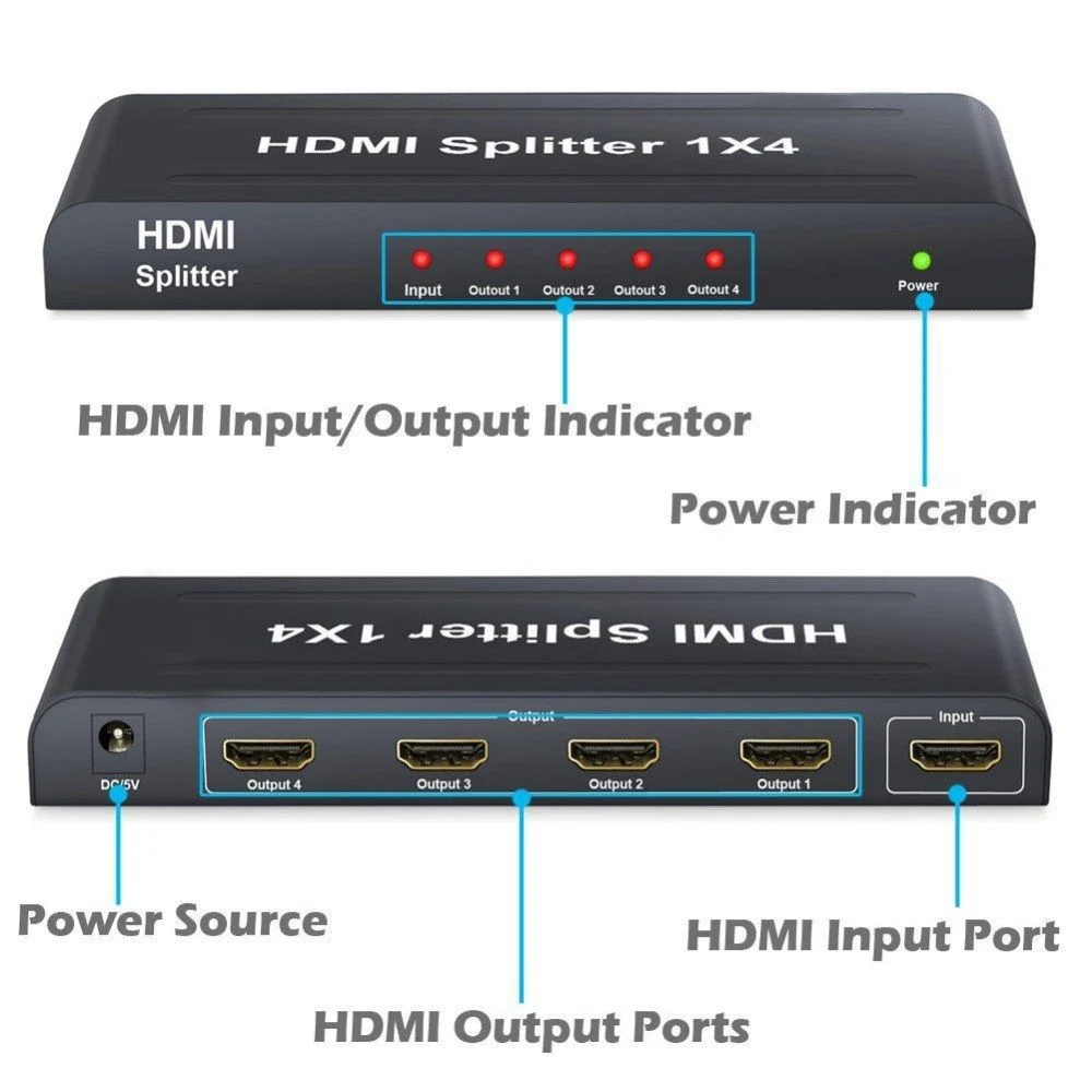 HDMI  Splitter 1 In 4 Out maintain resolution up to 1080p