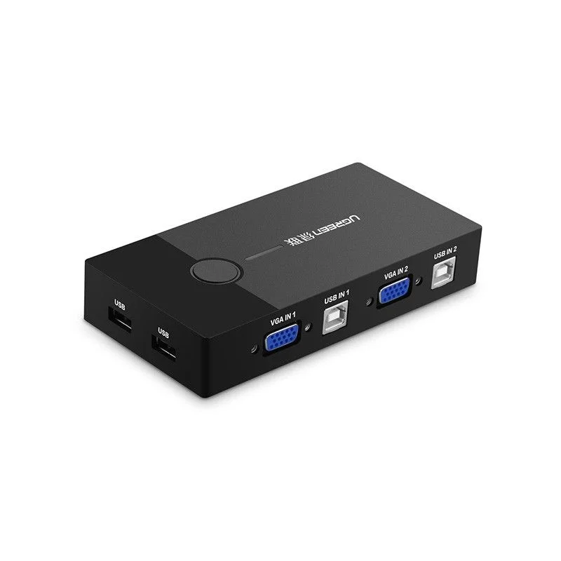 UGREEN 2 IN 1 OUT Manual Switcher USB KVM Switch with 2 Port VGA Video Sharing Adapter