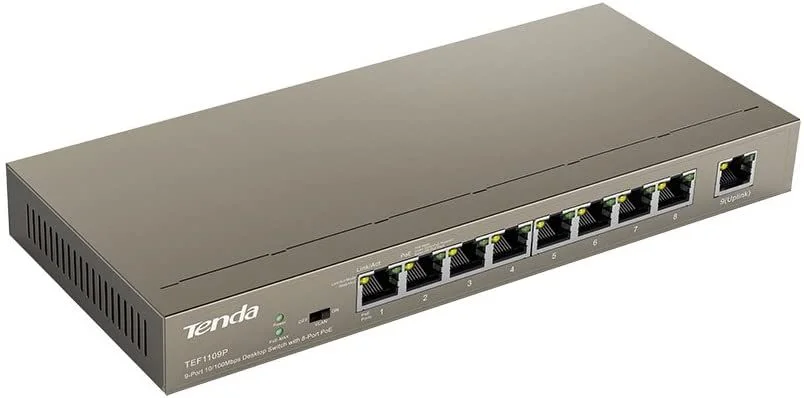 Tenda Tenda-TEF1109P, 9-Port 100M Unmanaged Switch with 8 POE Ports