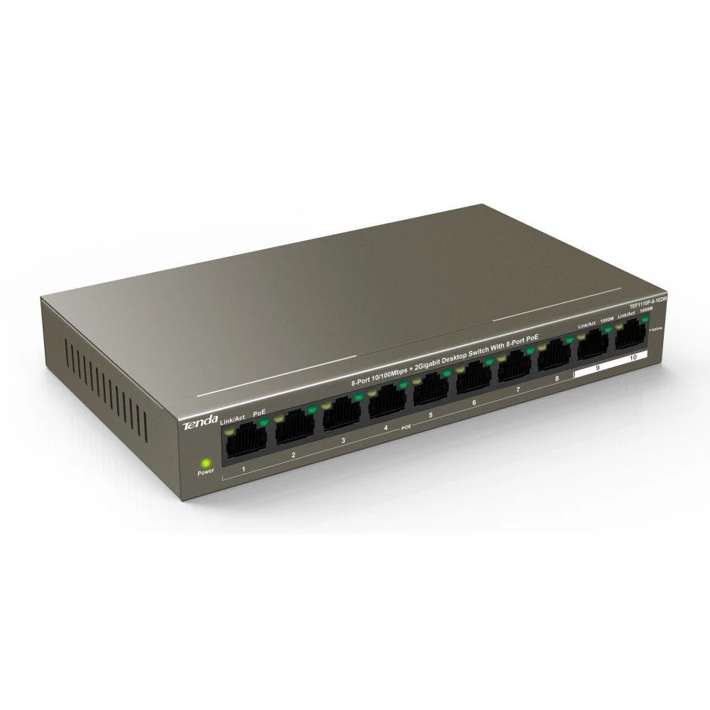Tenda TEF1110P-8-102W 10 Ports PoE Switch
