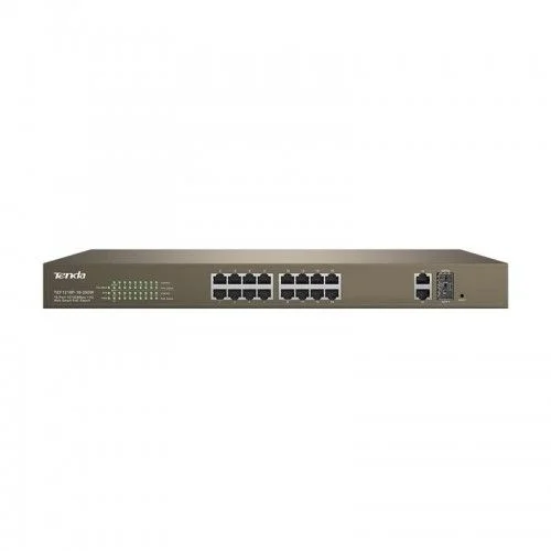 Tenda TEF1218P-16-250W 16-Port 10/100 PoE/2-Port Gigabit/2-Port SFP Web Smart Switch