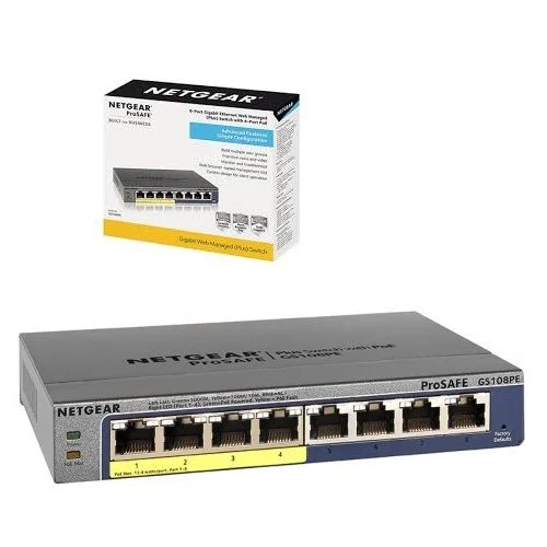 Netgear GS108PE 8-Port ProSafe Gigabit Manage Plus Desktop Switch 