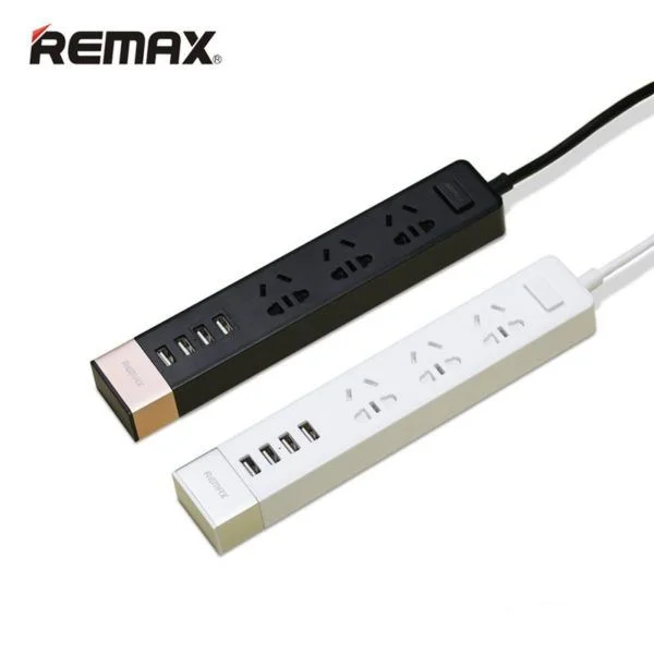 Original Remax RU-S2 Ming Series Power Strip With 3-Socket &amp; 4-USB Ports