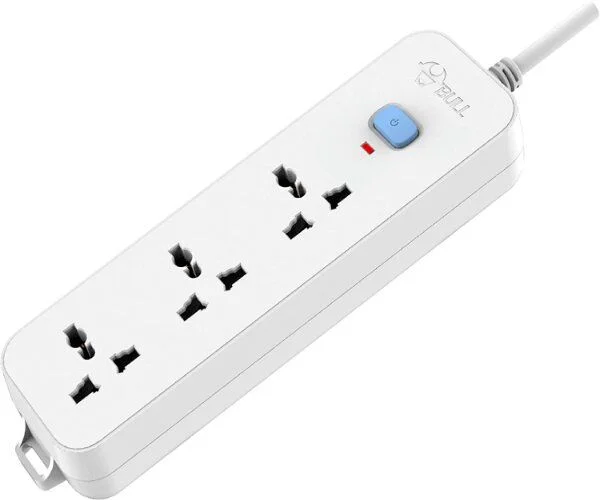 Bull Extension Power Strip 3 Socket And 1 Switch White