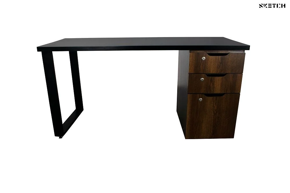 Sketch Steel Series Table With Alex Drawer (RS-D-BWN)