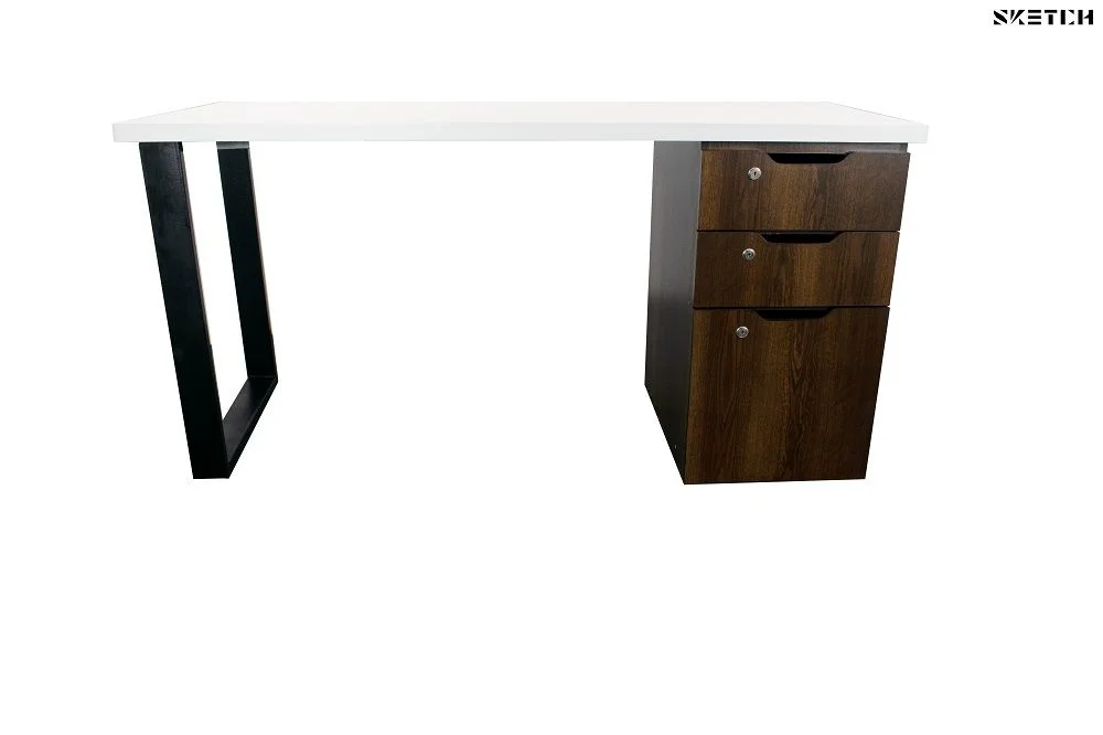 Sketch Steel Series Table With Alex Drawer (RS-D-WWN) 