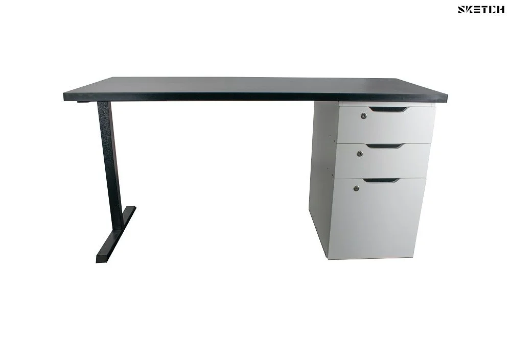 Sketch Steel Series Table With Alex Drawer (TS-D-BW )
