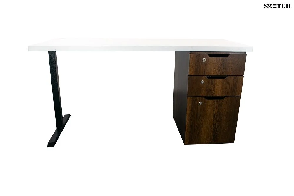 Sketch Steel Series Table With Alex Drawer (TS-D-WWN)