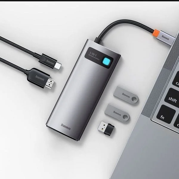 Baseus Metal Gleam Series 5-in-1 Multifunctional Type-C HUB (CAHUB-CX0G)