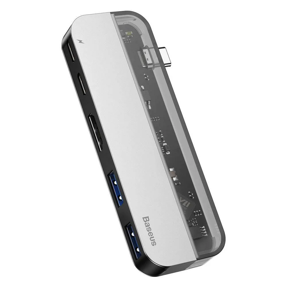 Baseus CAHUB-TD0G Transparent Series 6-in-1 Multifunction Type-C Hub