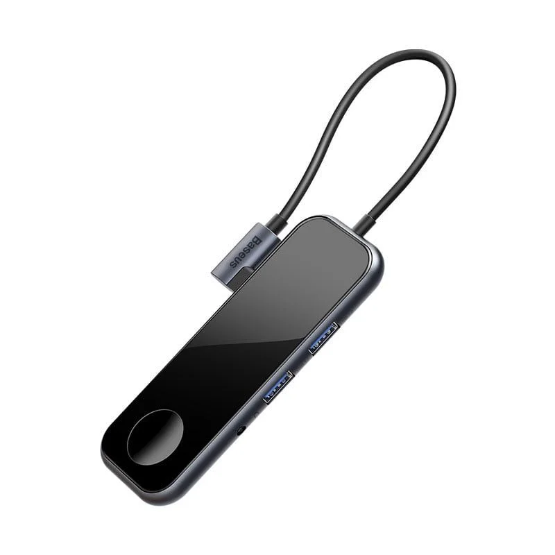 Baseus CAHUB-AZ0G 6 in 1 Multifunction Hub Adapter (2 USB 3.0, 1 HDMI, 1 Aux, 1 with iWatch wireless)