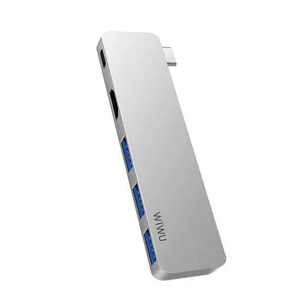WiWU T6 Pro 5-in-1 Type-C Hub Hub Laptop Adapter Dongle for Macbook