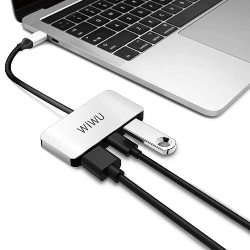 WiWu Alpha C2H 3 in One USB C to HDMI USB Adapter