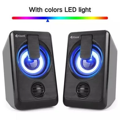 Kisonli L1010 USB Powered Mini Computer Speaker with LED Light