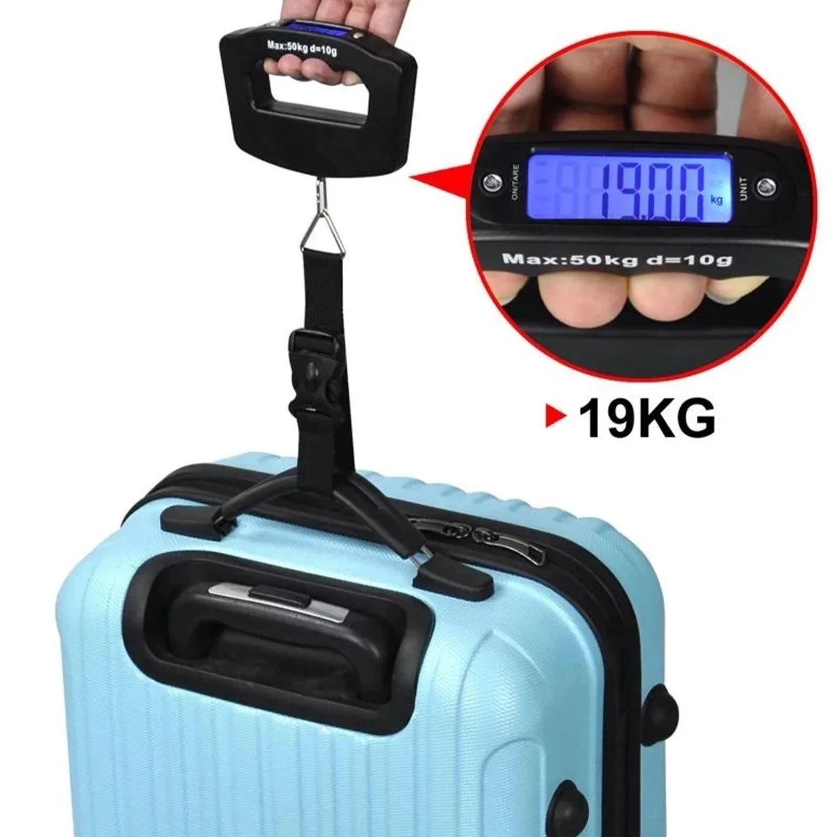 Portable Electronic Luggage Scale For Suitcase -50kg