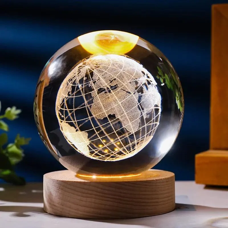 Color Changing LED 3D Crystal Ball  Globe