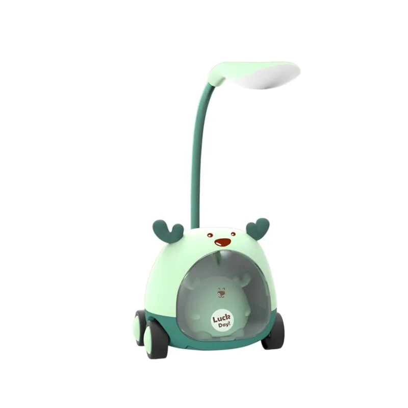 Foldable LED Study Lamp with Pen Holder &amp; Sharpener for Kids