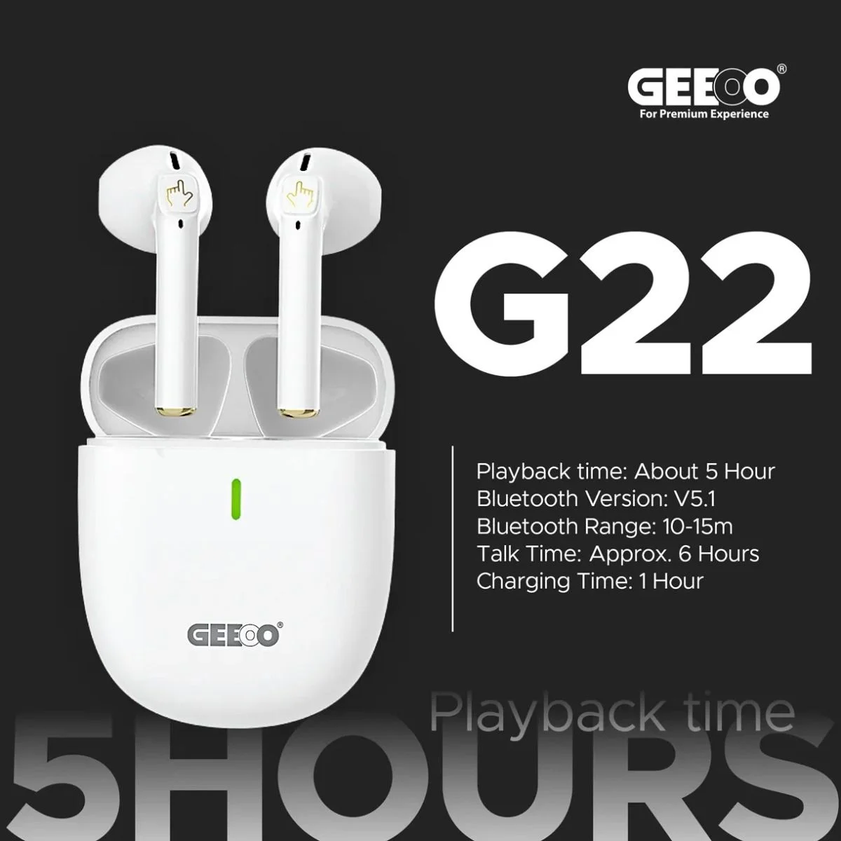 GEEOO G-22 Wireless Bluetooth Earbud