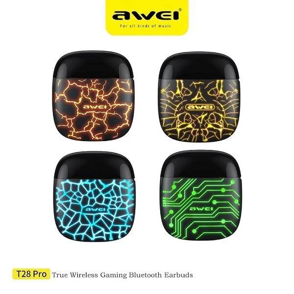 AWEI T28 Pro RGB In-ear TWS Bass Low Latency Wireless Earphones