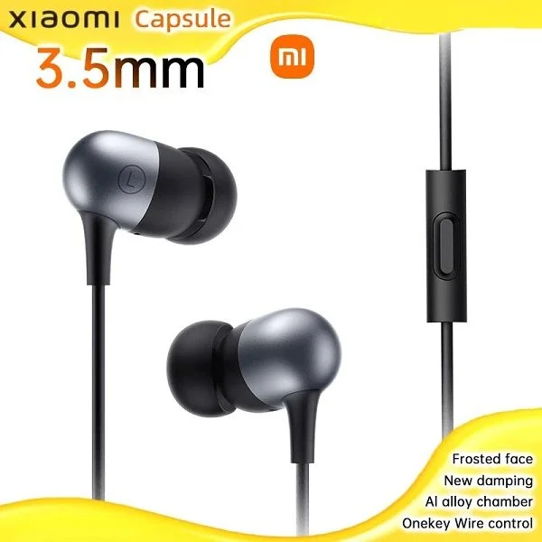 Xiaomi Capsule Earphone Aluminum Alloy Chamber 3.5mm Plug 