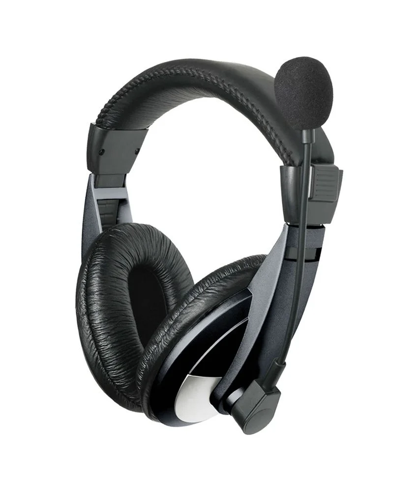 Headset with mic & leather cups by Astrum (HS 120)
