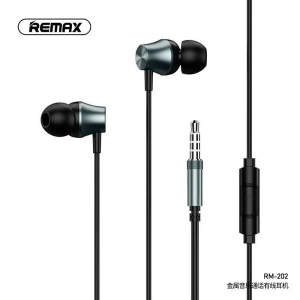 Remax RM-202 Wired Stereo Music In-ear Earphone  With Mic
