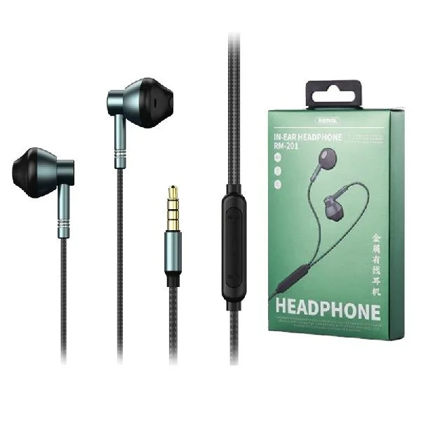 Remax RM-201 Stereo Sound Wired Earphone With Mic